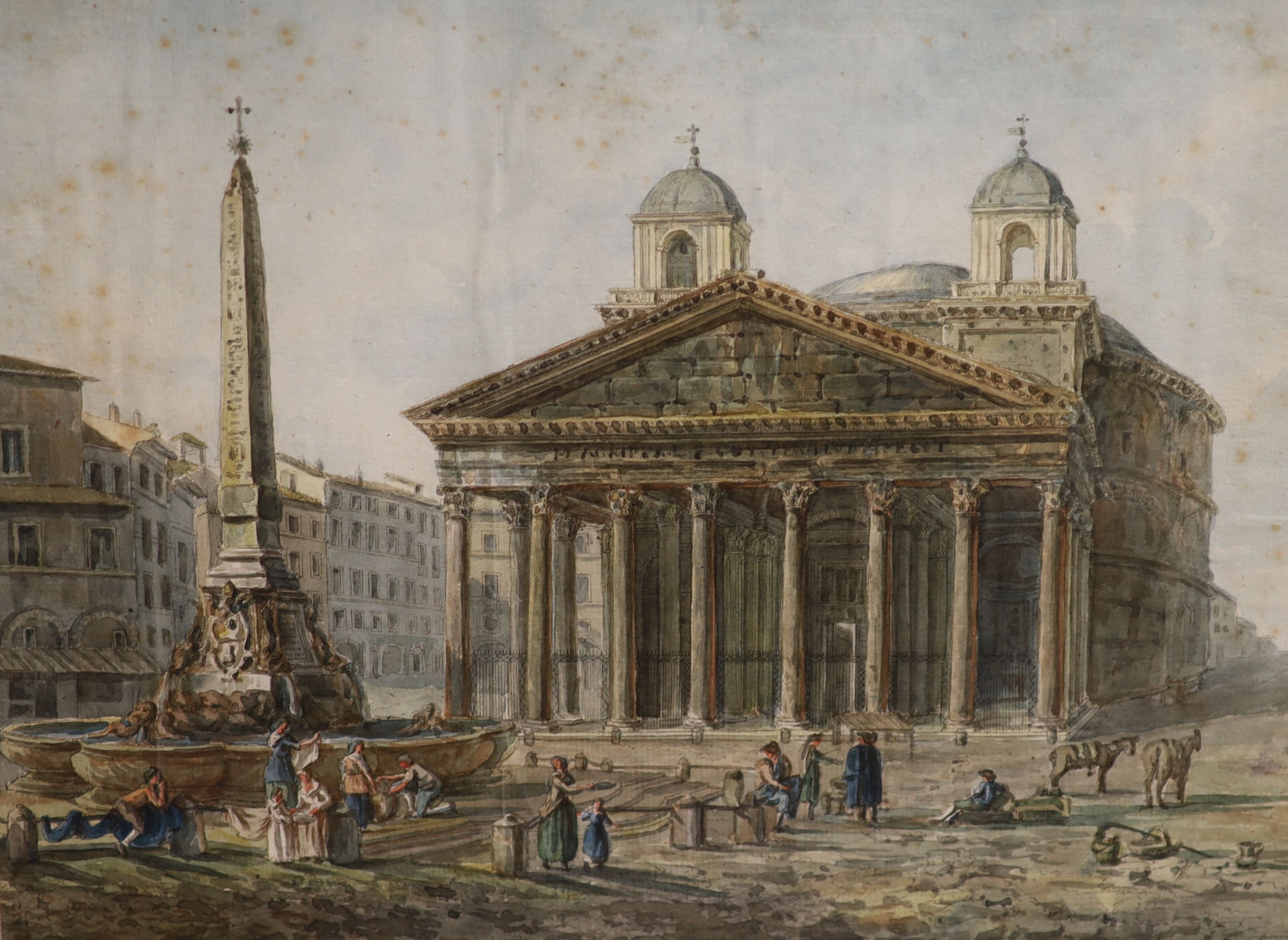 James Forbes (1749-1819), Rome: Pantheon, Colosseum and Campidoglio, set of three watercolours, 22 x 28.5cm